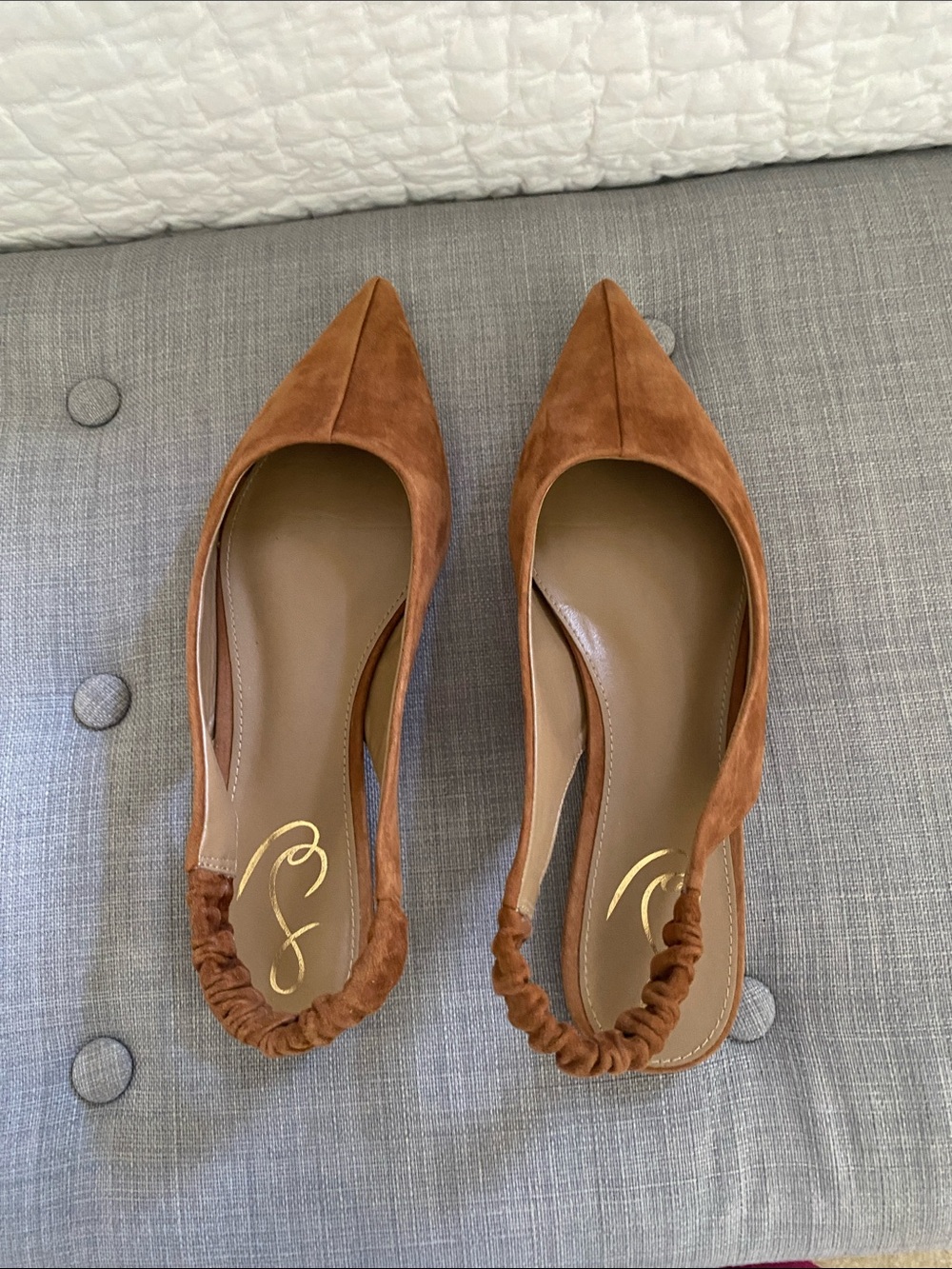 Sam Edelman Slingback Flats in Tan Suede - Picture 5 of 6